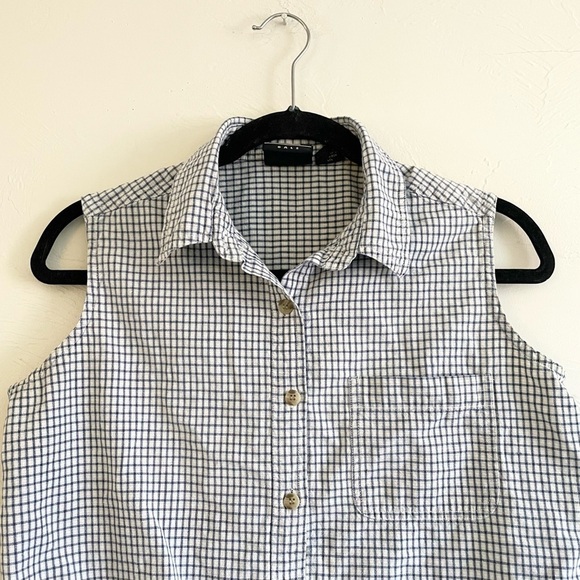 VINTAGE Rue 21 Sleeveless Collared Grunge 90s Y2k Checker Plaid Blouse Medium - Picture 3 of 5